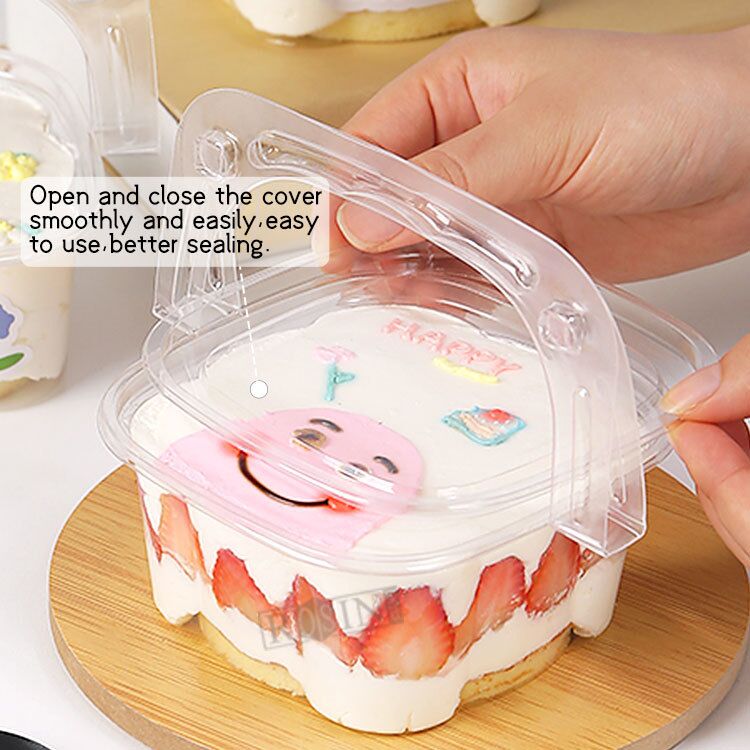 square cake box with clear lid