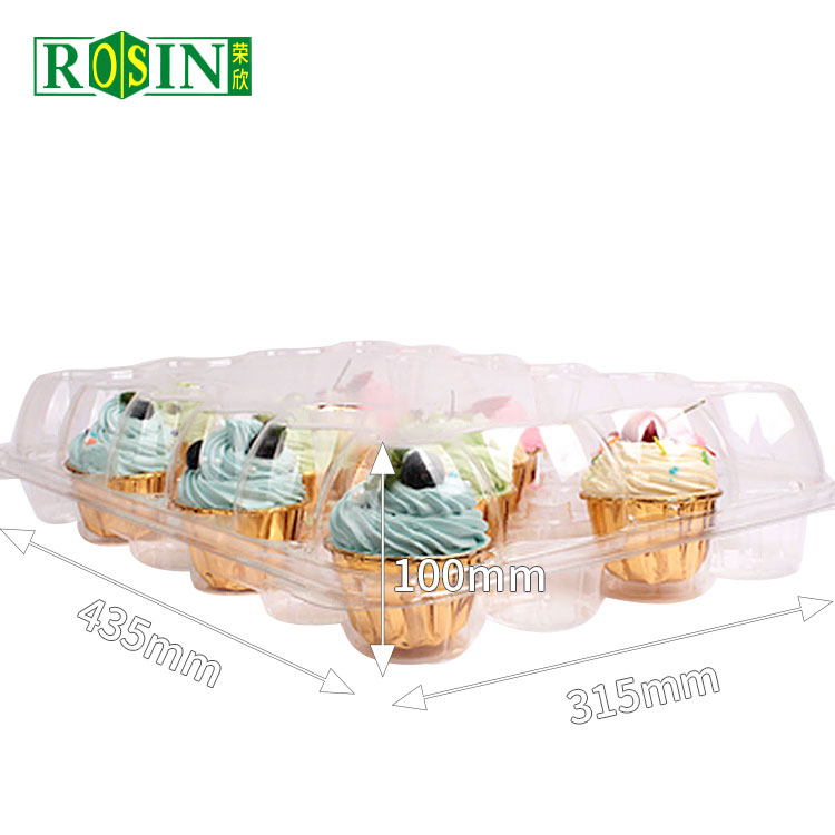 disposable food grade 12 cavity cupcake holder container
