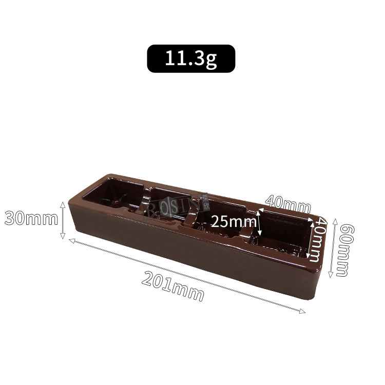brown blister chocolate plastic tray