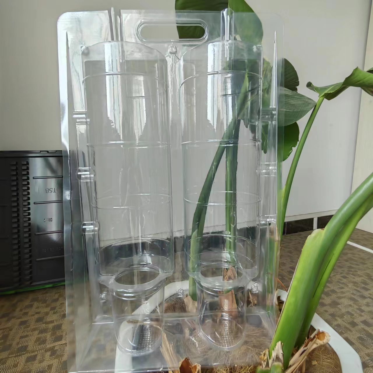 Disposable transparant packaging pot plants