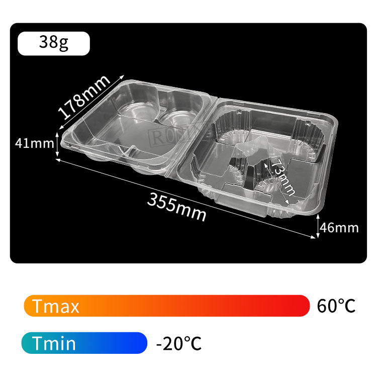 Plastic Cake Box with 4 Compartments