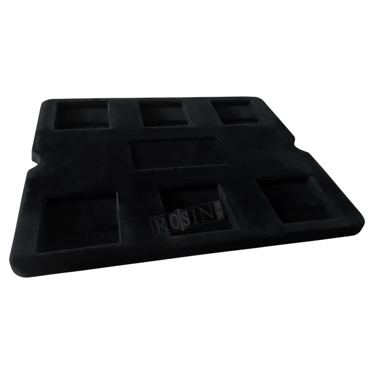 disposable black plastic flock tray
