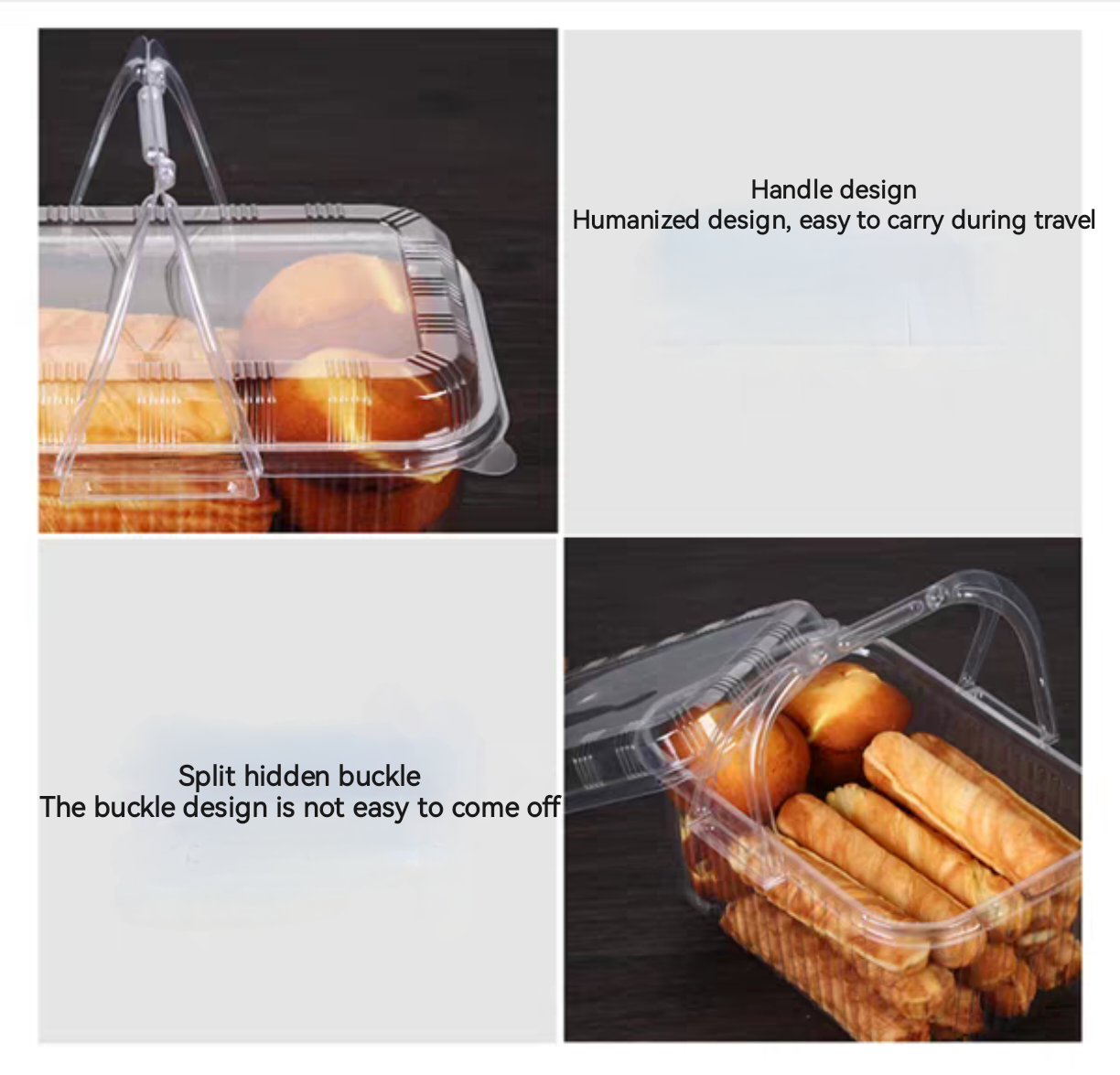 Disposable Plastic cake box Basket with handle