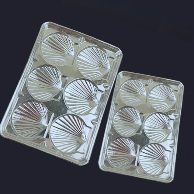 8 cavity clear scallop clamshell packaging