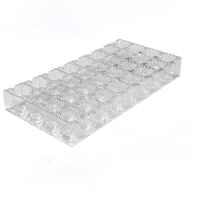 Clamshell foldable plant flower horticultural black plastic PET seedling trays