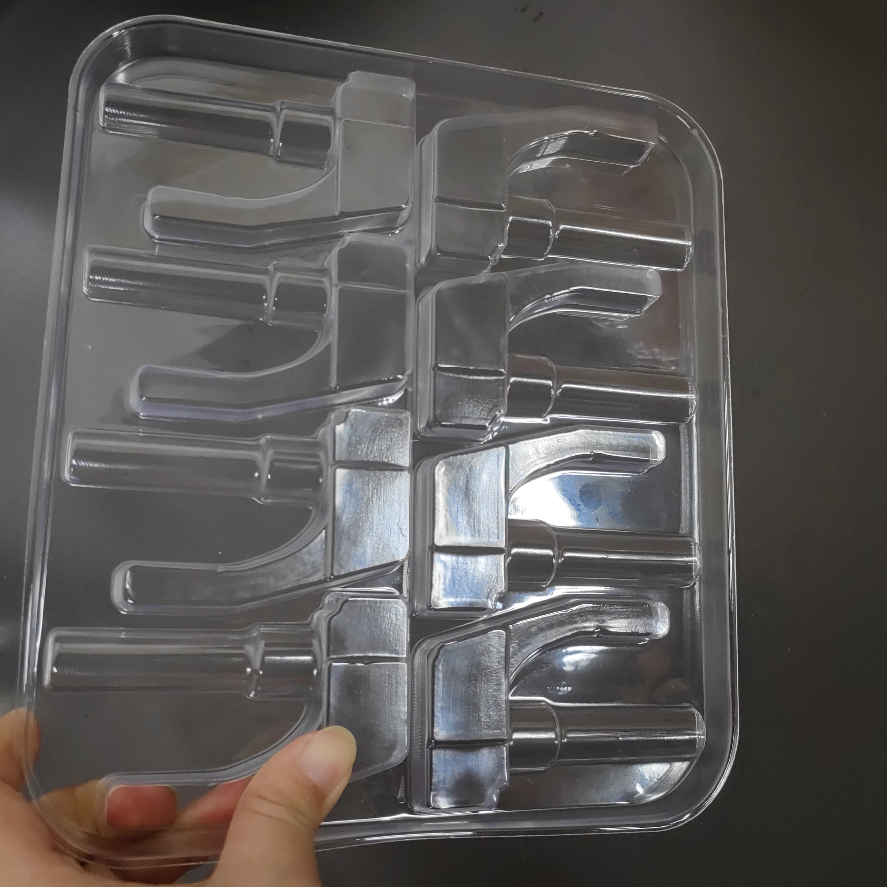 transparent plastic tray