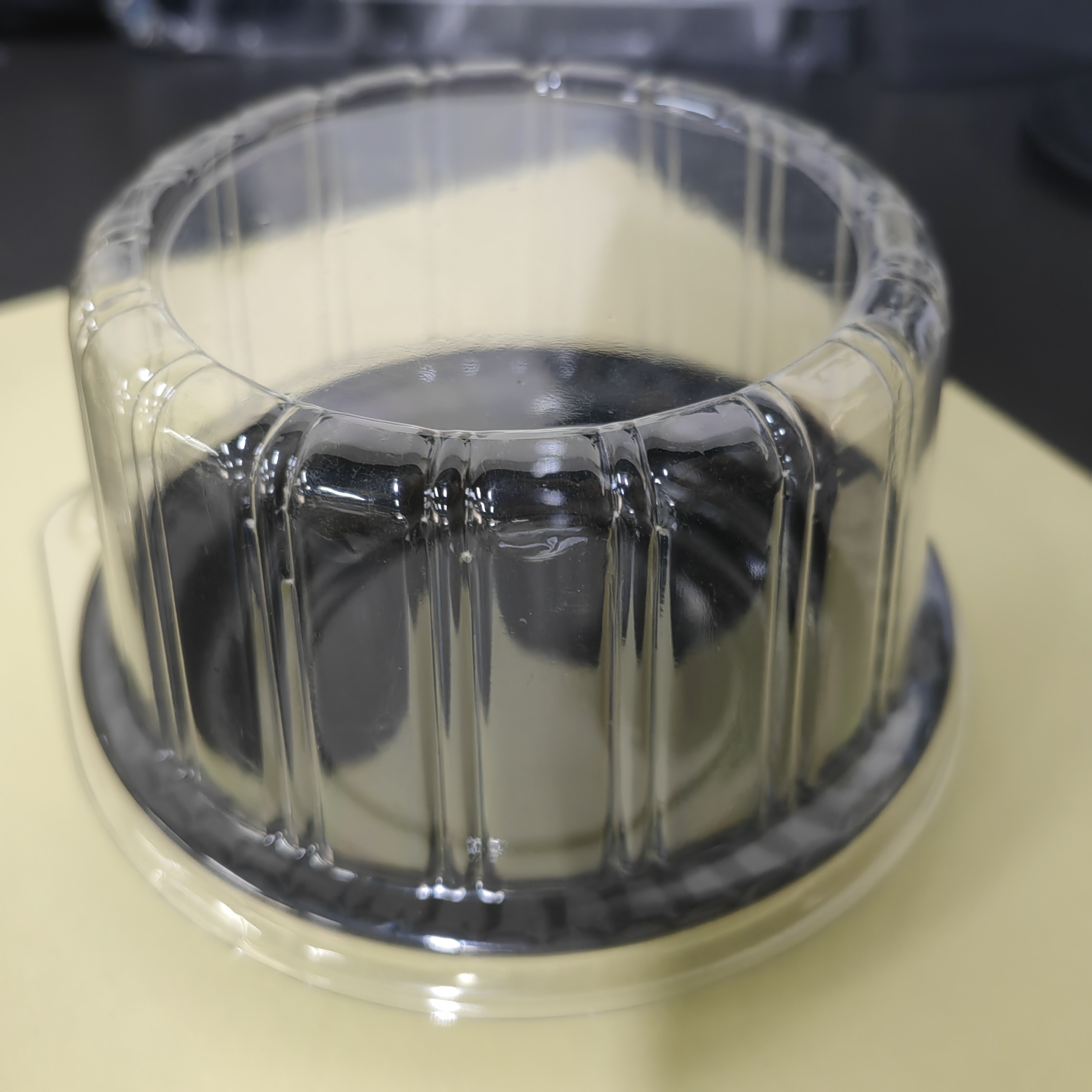 round cake container with clear lid