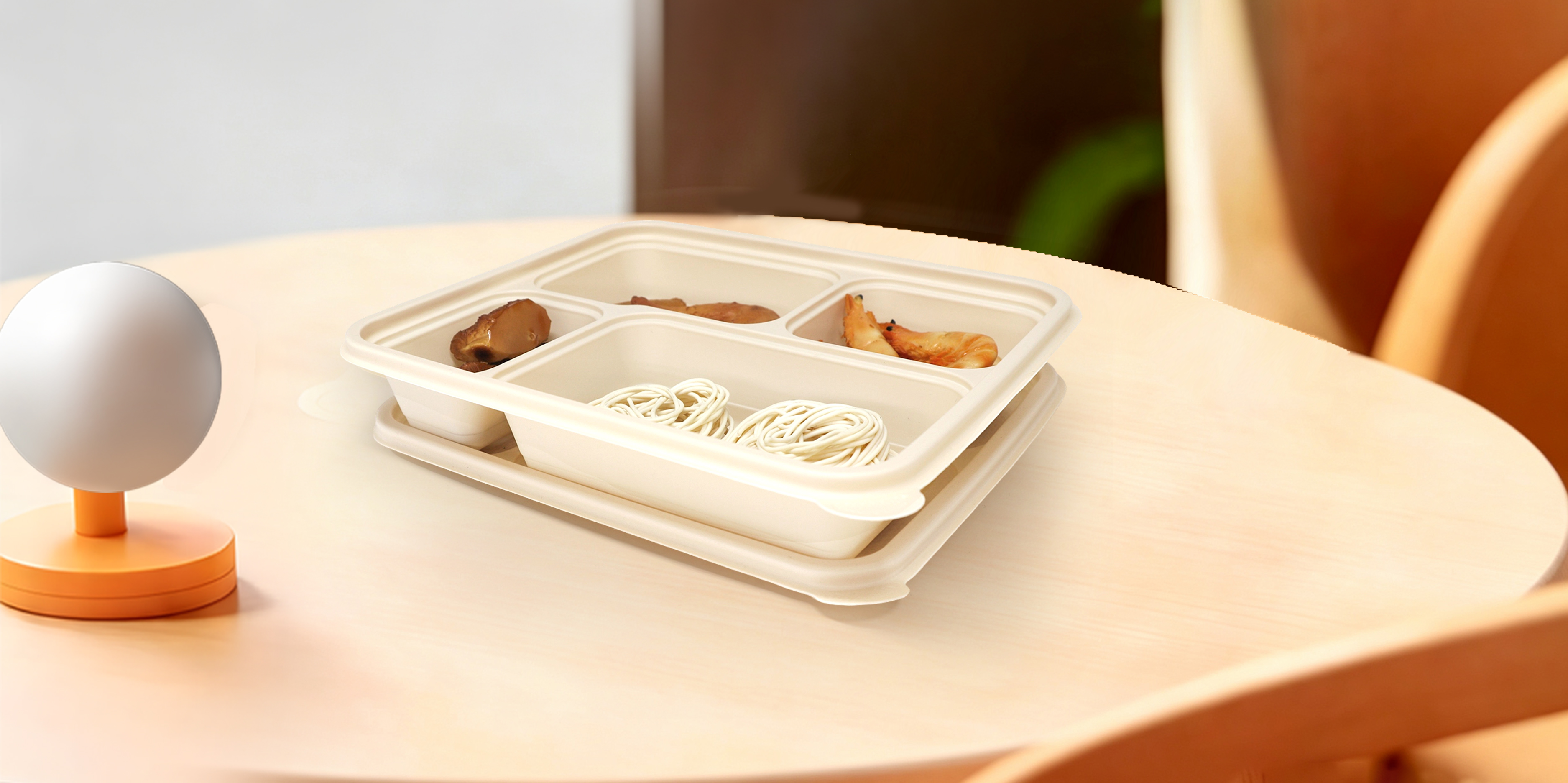 Corn starch degradable lunch box