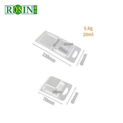 Single square wax melt snap bar style clamshell packaging