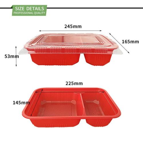 2 Compartments Disposable Customized Bento Box Meal Prep Containers
