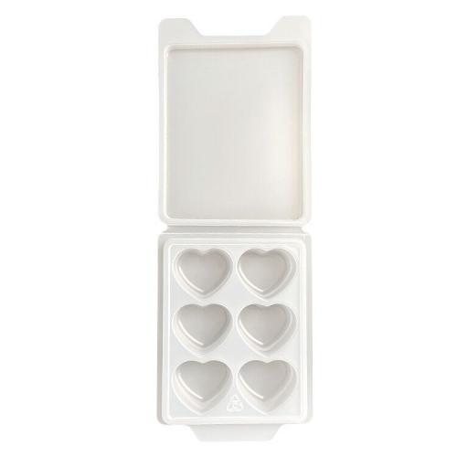 White Plastic Clamshells for Heart Shape Wickless Wax Melt Candles