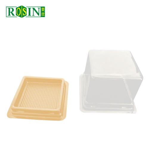 Gold Square Clear Plastic Cake Trays With Lid