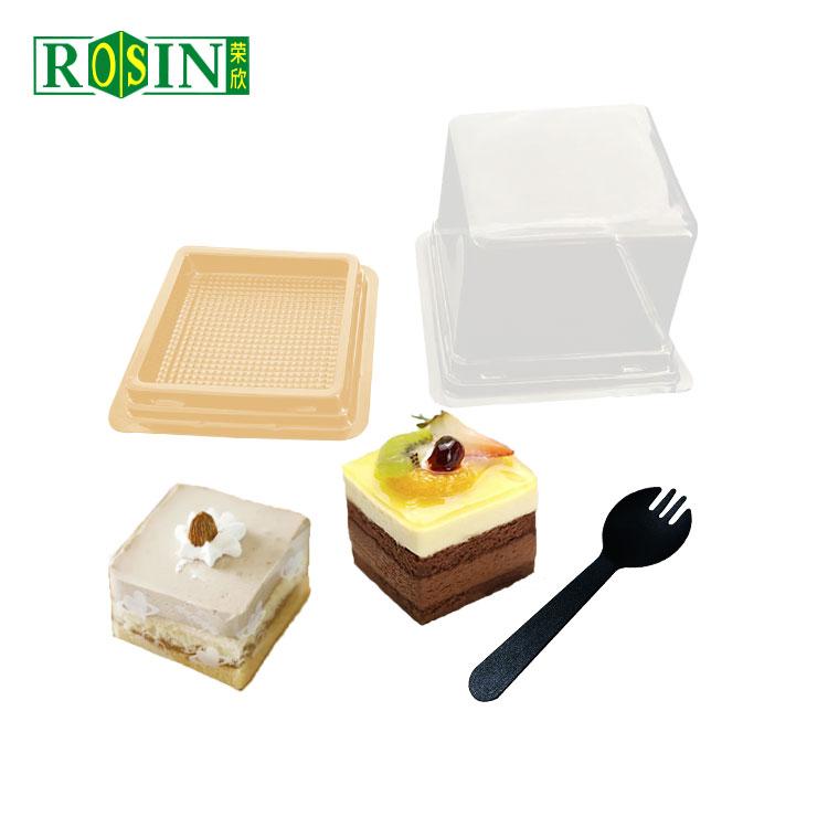 Wholesale Gold Square Clear Plastic Cake Trays With Lid,Gold Square ...