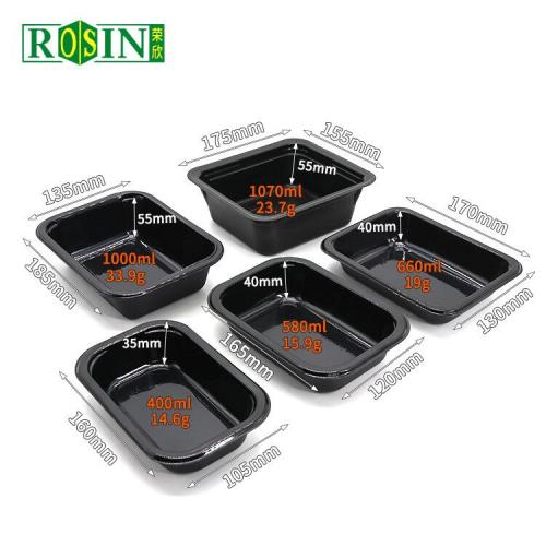 Thermoform Black Plastic Fruit Meat Food Trays