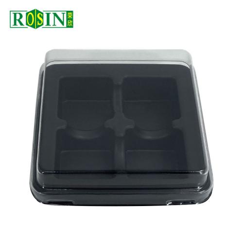 4 pack Black Chocolate Package with Clear Lid Plastic Tray Manufacturers