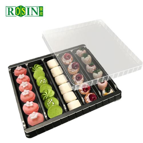 dessert tray with clear lid