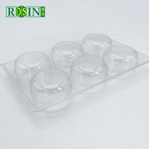 6 Holes Clear Plastic Macaron Cupcake Packaging Food Box