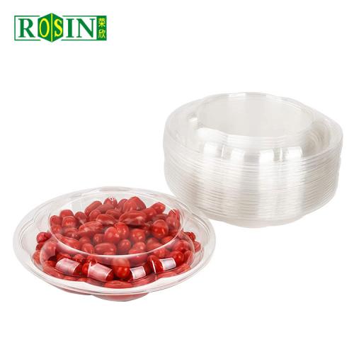 40oz Transparent Disposable Round Plastic Fruit Salad Bowl