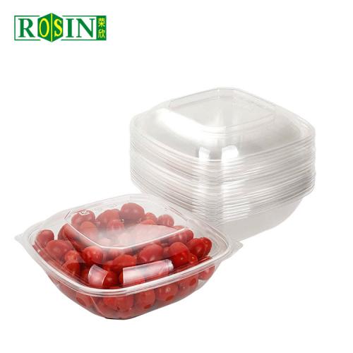 64oz Large Clear Disposable Round Plastic Fruit Salad Bowl