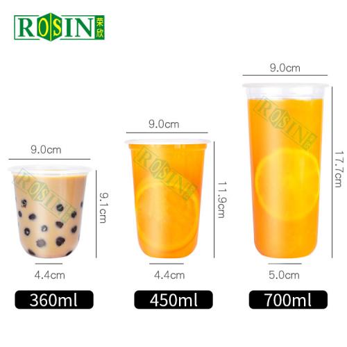 Custom 700ml Transparent Milkshake Juice Plastic Cup
