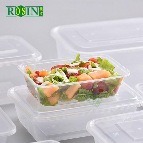 microwave rectangle disposable pp plastic food container with lid