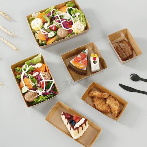 disposable container kraft lunch box for fast food packaging takeaway paper box