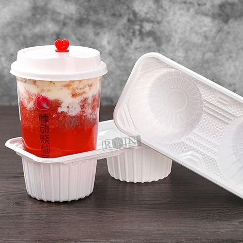 Take Away Cup Holder Plastic Divided Disposable