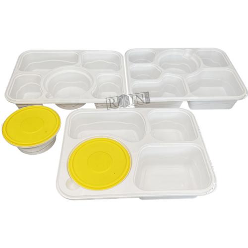 Custom disposable microwave multi compartment plastic bento box for takeout plastic lunch box container with lid