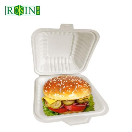 Hinged corn starch takeaway fast food box