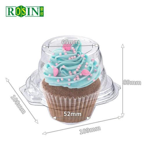 Individual Single Cupcake Containers, To Go Containers for Muffin, Dessert Cups with Lids