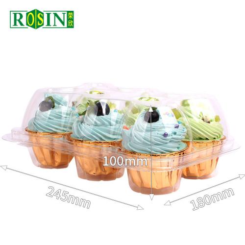 2, 4, 6, 12, 24 Cupcake Plastic Container Disposable Cupcake Packaging Boxes