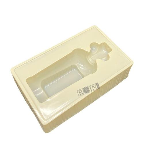 Custom Vacuum Formed Velvet Plastic Wine Bottle Cosmetic Blister Insert Ps Flocking Packaging Tray