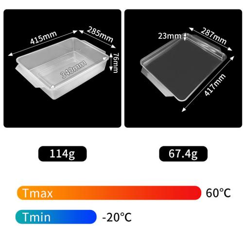 Disposable White PP Cake Drawer Box with Handle and Transparent Lid