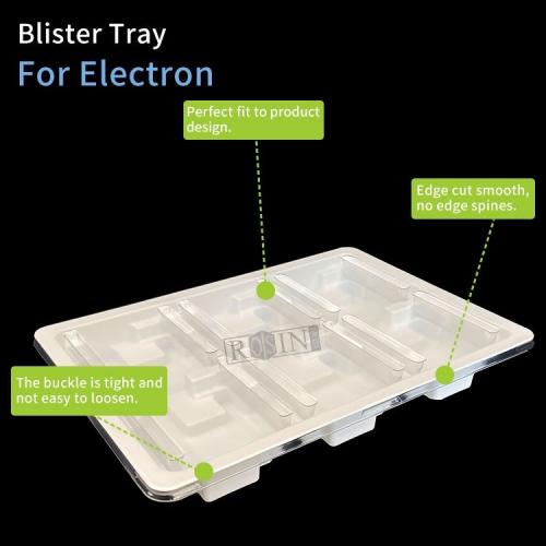 Custom Plastic Anti-Static PS White Electronic Display Tray with Transparent Lid