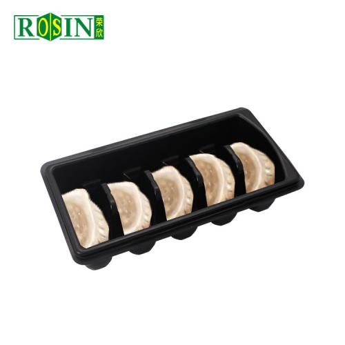 Customized 5 Compartment Disposable PP Dumpling Plastic Tray with Lid