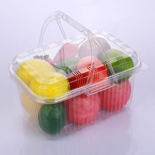 Disposable Plastic Food Grade PET Transparent Packaging Box Cake And Puff Pastry Packaging Box 3 Pound Rectangular Basket With Lid