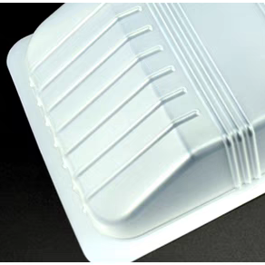 Customized black/white rectangular disposable fresh shrimp PP seafood tray frozen shrimp meat vacuum formed container tray