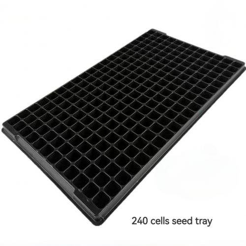 240 hole black plastic PS agricultural greenhouse seedling tray seed garden nursery planting tray with holes
