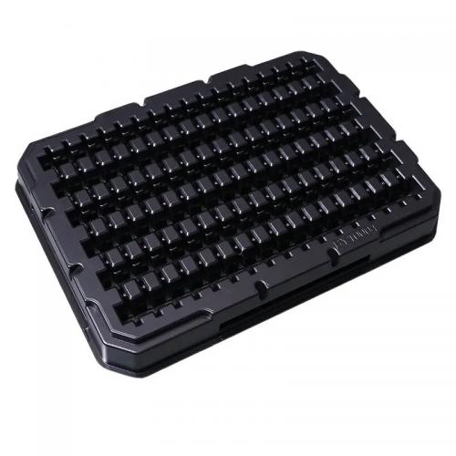 PS anti static disposable electronic plastic black tray, customized logo with inserted electronic original accessories container tray