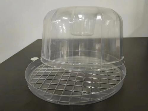 Customized disposable 8 inch plastic PET transparent cake box with dome cake lid and bottom tray