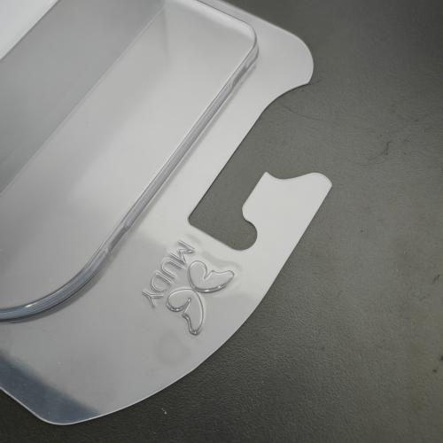 Customized transparent PVC plastic hinge clamshell packaging with handle holes