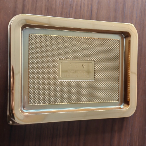 food grade rectangular pp golden plastic cake bread tray with lid