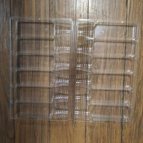 food grade rectangular pp golden plastic cake bread tray with lid