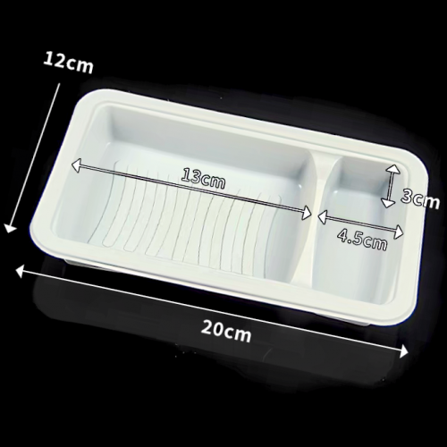 Customized double grid salmon PP heat sealed vacuum tray