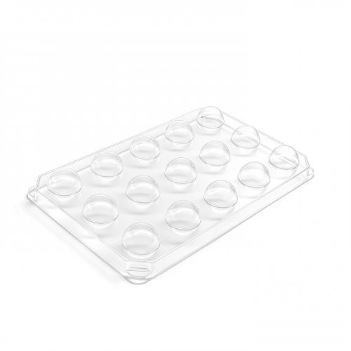 Custom 15 Cell Round PET Transparent Chocolate Blister Tray with Lid