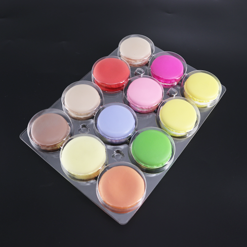 Customized 12 grid food grade PET transparent macaron plastic vacuum tray