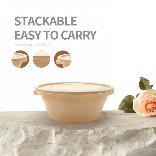 custom biodegradable soup bowl Disposable corn starch round soup bowl with lid
