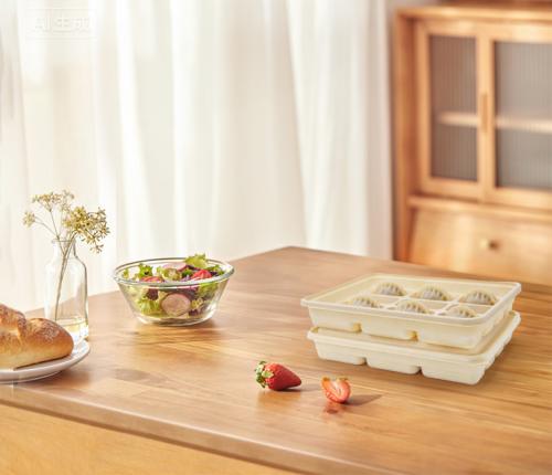 Customized 6 compartment food grade biodegradable and environmentally friendly corn starch PP disposable takeaway food box with lid