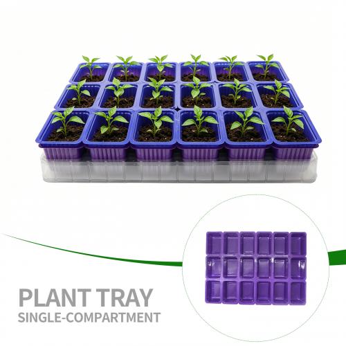 16/18 grid purple blue removable blister germination tray with holes seedling tray transparent 15/18 grid bottom tray set