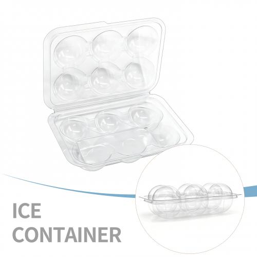 Factory Customized 6 Cavity PET Disposable Circular Ice ball clamshell Blister Box for Whiskey